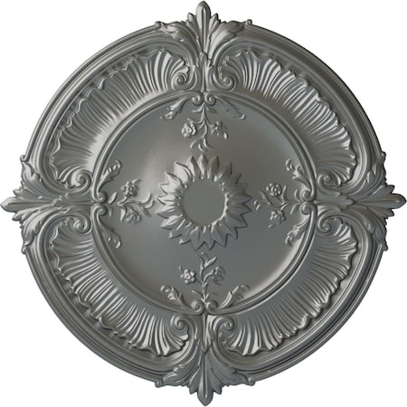 Ekena Millwork Attica Acanthus Leaf Ceiling Medallion (Fits Canopies up to 3 1/4"), 30 1/8"OD x 1 1/2"P, Silver CM30ATSLS